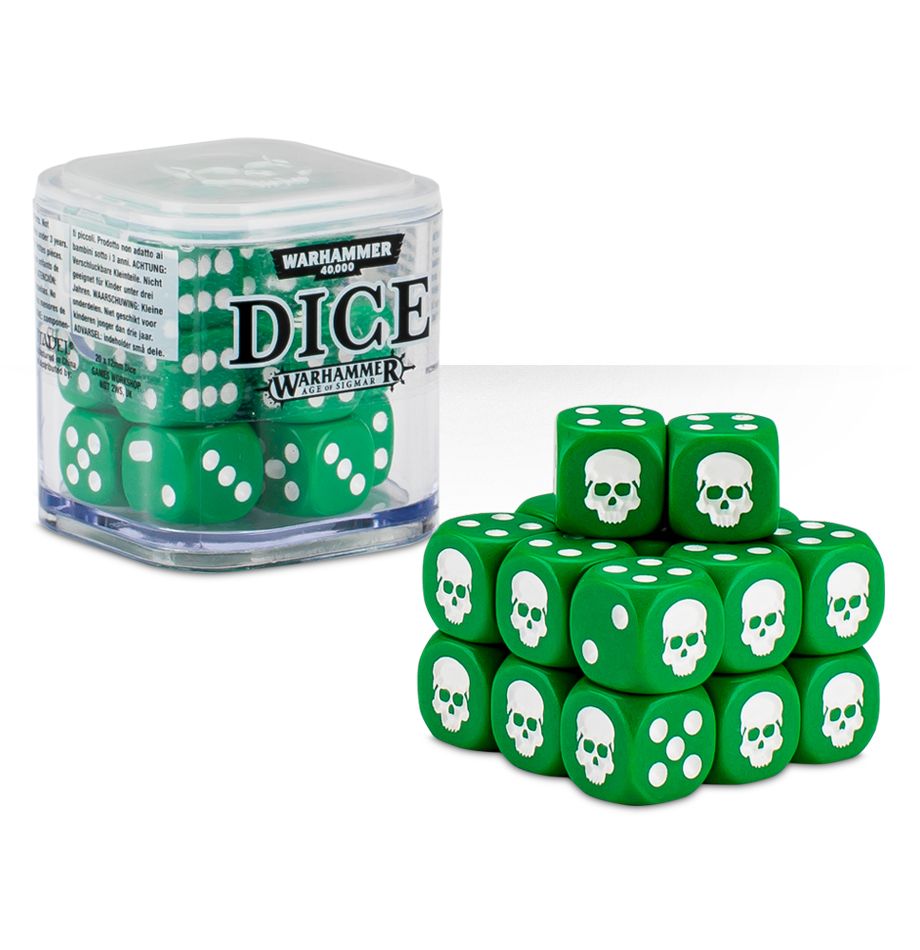 Warhammer 12mm Dice Cube - 20 Dice - Green