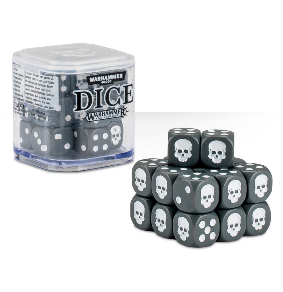 Warhammer 12mm Dice Cube - 20 Dice - Grey