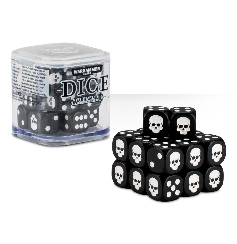 Warhammer 12mm Dice Cube - 20 Dice - Black