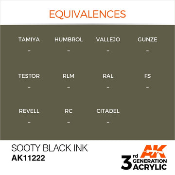 AK Interactive 3g Sooty Black Ink 17ml