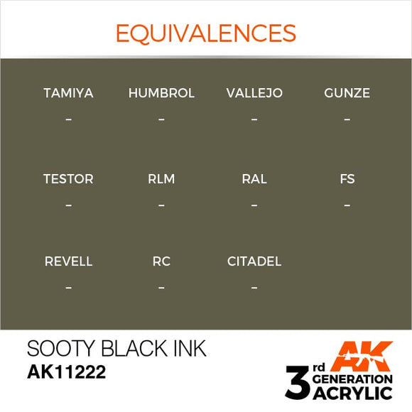 AK Interactive 3g Sooty Black Ink 17ml